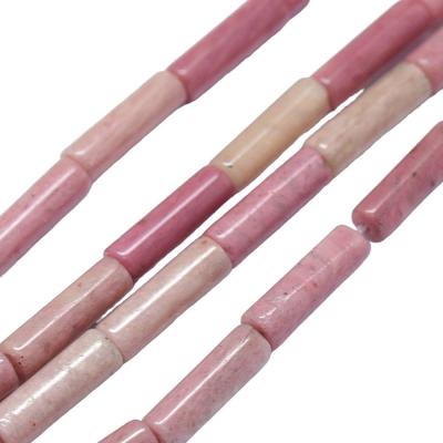 Родонит трубочка, 4х13 мм, нить 38 см