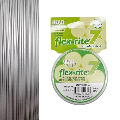 Тросик ювелирный, ЖЕМЧУЖНОЕ СЕРЕБРО 0.45, Flex-rite 7, катушка