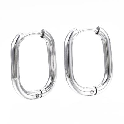 Серьги Конго, овальные сталь, 23х16 мм