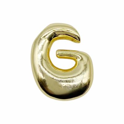 Бусина Подвеска Буква G объёмная, золотистая 20 мм