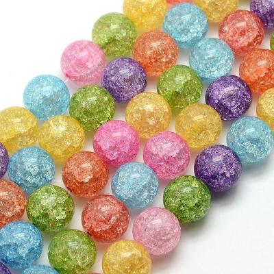 Сахарный кварц, микс, шар, 12 мм, нить 38 см