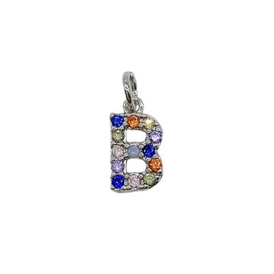 Подвеска Буква "B", серебристая, 9х5 мм, 12.41