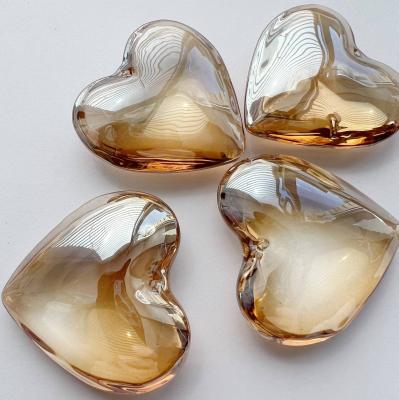 Подвеска Сердце стеклянное Песочное, 42х43 мм, уценка, СС.02