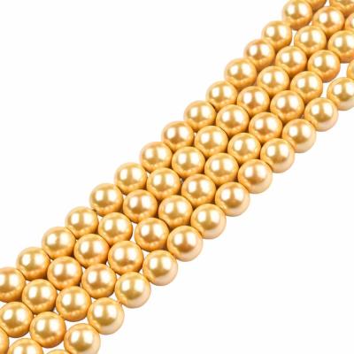 Жемчуг Shell Pearl, желтый, 8.5 мм, нить 40 см