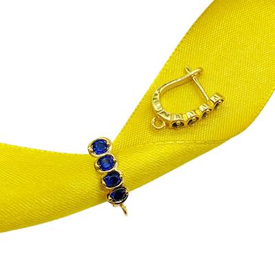 Серьги Дорожка синяя, золотистые, 14.59