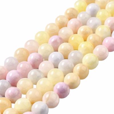Халцедон пастельный микс шар, 8 мм, нить 39 см