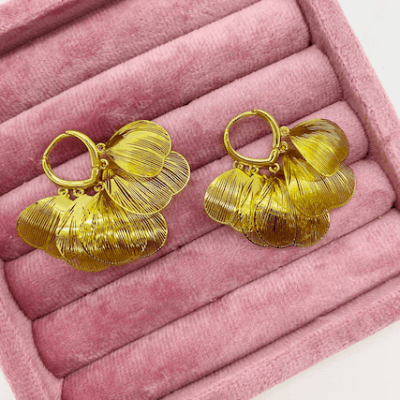 Серьги с лепестками, золотистые, 33.65