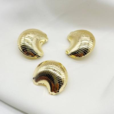 Подвеска Рожок, рифленая, золотистый, 23х20 мм, 24.28