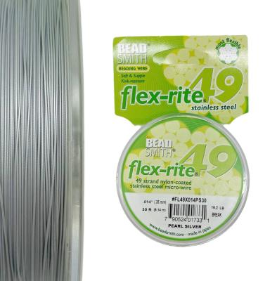 Тросик ювелирный, ЖЕМЧУЖНОЕ СЕРЕБРО 0.35, Flex-rite 49, катушка