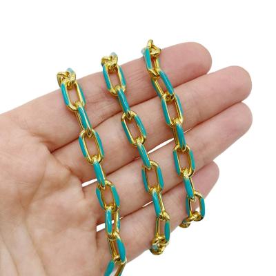 Цепь с эмалью, бирюза, 10 см
