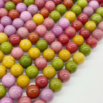 Бусины микс цветов, халцедон, шар 8 мм, нить 37 см, НП.В1.29