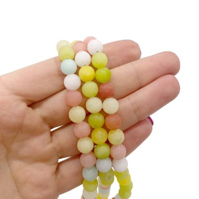 Халцедон матовый микс, 8 мм, нить 37 см, НП.B1.25