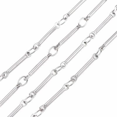 Цепочка палочки, 13х2 мм, серебристая, 1 м