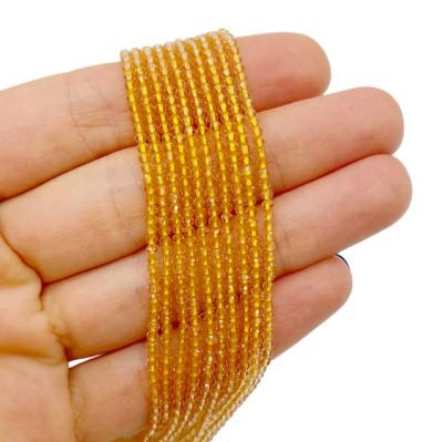 Стеклянные бусины, граненный шар, карамель, 2 мм, нить 36 см, НП.Е2.11