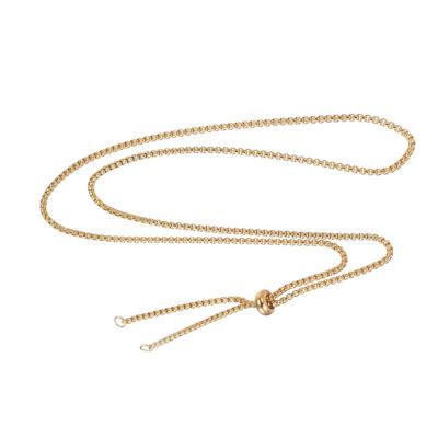Цепочка со стопором, сталь, золотистая 75 см, ГЦ.19