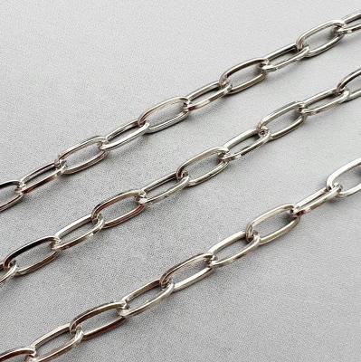 Цепочка плоский овал 10х5 м, серебристая, 50 см