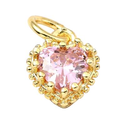 Подвеска Сердце мини, розовая, 9.3x7.4 мм, М.0