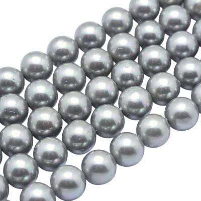 Жемчуг Shell Pearl, серый, 8 мм, нить 40 см А2.18