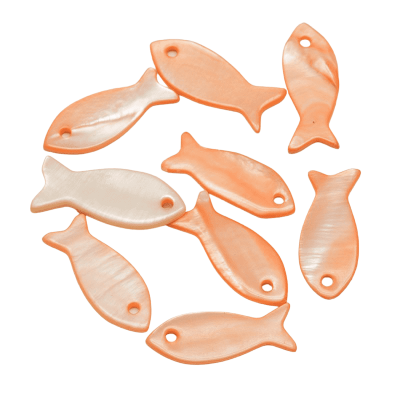Подвеска Рыбка оранжевая, перламутр, 22х11 мм, 29.28