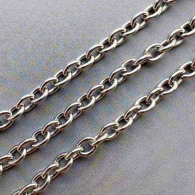 Цепь Бублик овал, серебристая, 7х6 мм, 50 см