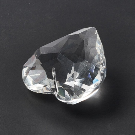 Подвеска Сердце стеклянное Граненое, 44x45.5 мм, СС.02