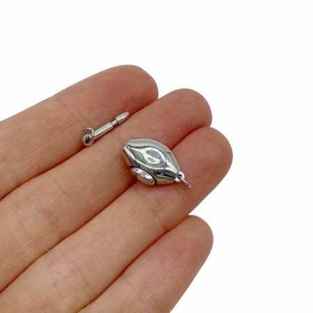 Замок со штифтом и кнопкой, серебристый, 19х11х6.5 мм 0.9.G3