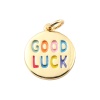 Подвеска Монета GOOD LUCK, эмаль, 14х16 мм, 22.310