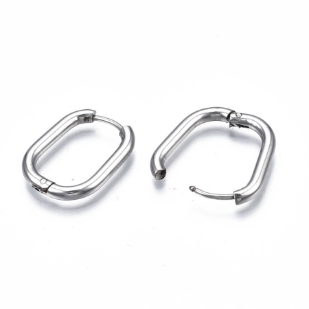 Серьги Конго, овальные сталь, 23х16 мм