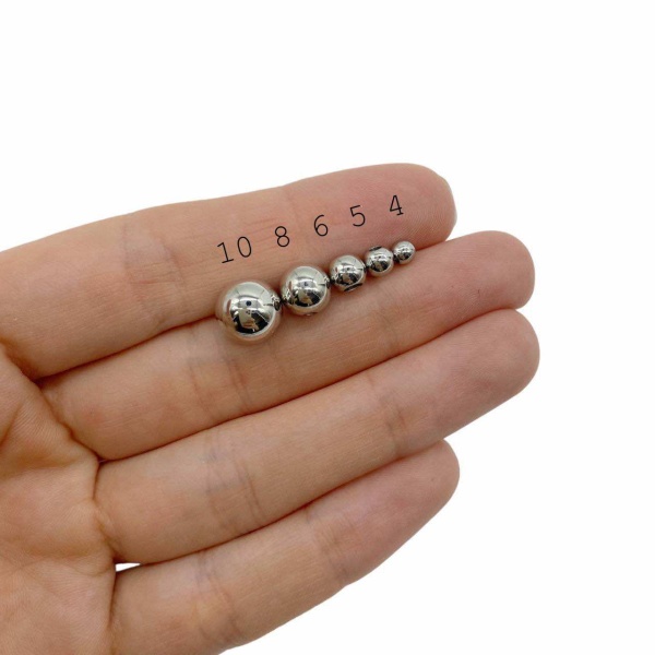 Бусина спейсер Шар 6 мм платина,  0.1.F4