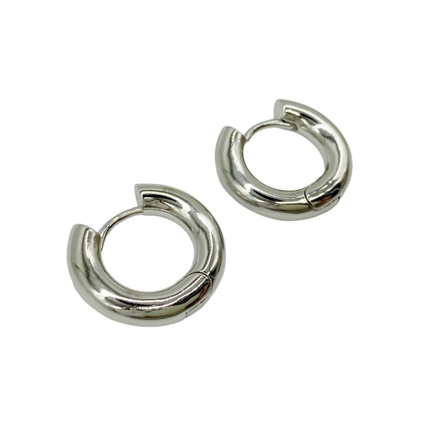 Серьги Бублики Конго Кольца, серебристые, 20х4 мм 33.22
