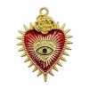 Подвеска Сердце Мексики, красный, эмаль, 34x25 мм золотистый, 1.37