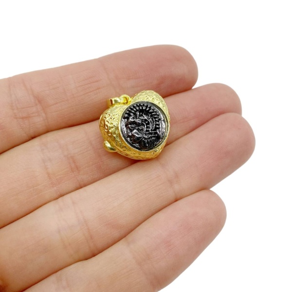 Подвеска Медальон Сердце, чернение 17x18 мм, 1.610