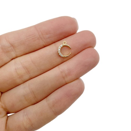 Подвеска Луна мини, золотистая, 10.5х8.5мм, 26.13