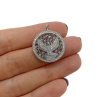 Подвеска Медальон Птица счастья, серебристая, 23х25 мм