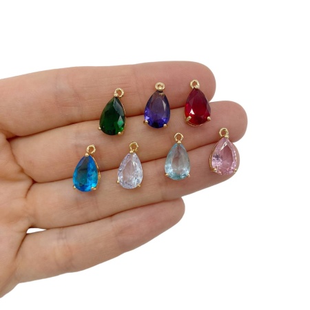 Подвеска Капля небесно голубая, 15х8 мм, 10.34