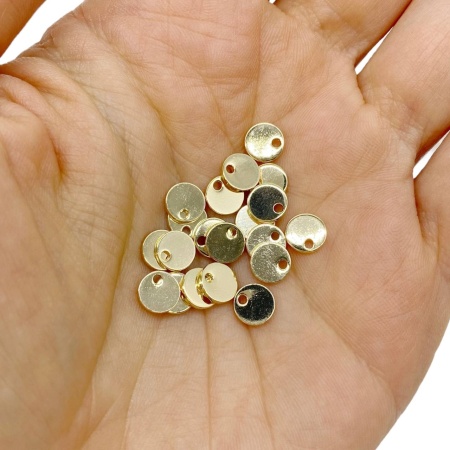 Подвеска Монета бланк круглая 6 мм, золотистая 0.11.С2