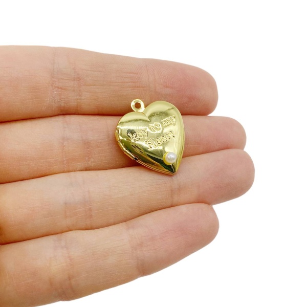 Подвеска Медальон Сердце, Key to My Heart, 22.5x19.5 мм, 29.37