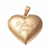 Подвеска Медальон Сердце I love you, сталь, золотистый 29 мм, 0.ПС