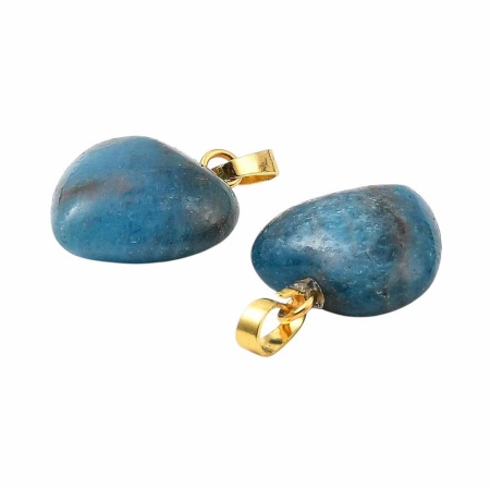 Подвеска Сердце Апатит, 18х15 мм, позолота, 9.76