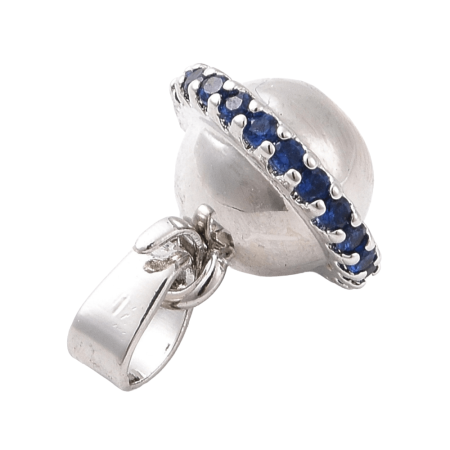 Подвеска Планета Сатурн, 9х10 мм, серебристая, 26.17