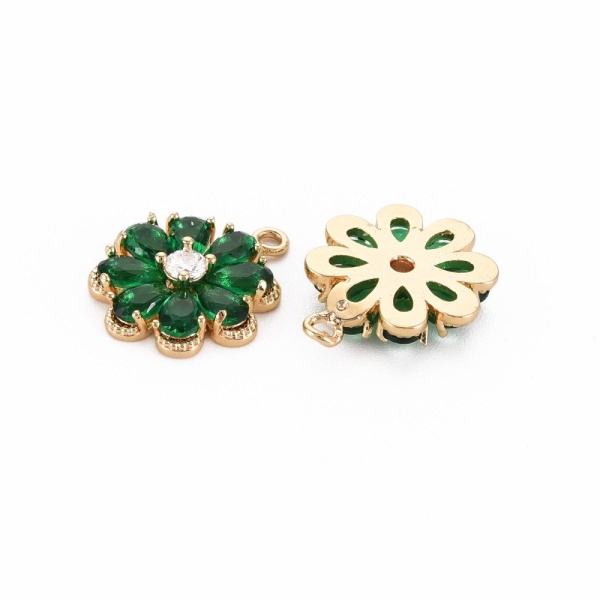 Подвеска Цветок ромашка, изумрудная, 17х14 мм, 7.23
