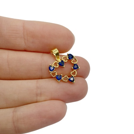 Подвеска Сердце из сердец, золотистая, 21х16 мм, 1.37