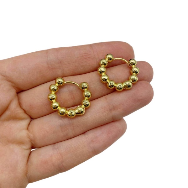 Серьги Конго Шарики 20х22, золотистый, 13.75