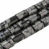 Снежный обсидиан, бочонок 8х6 мм, нить 39 см, НП.D2.25