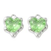 Подвеска Сердце, серебристое, зеленый, 16.5x6.5 мм, М.0