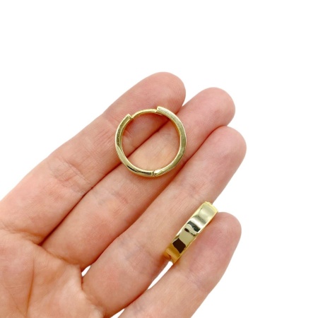 Серьги Конго, серебристые/золотистые, 20 мм, 13.34