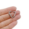Серьги Сердечки Конго, серебристый, 20 мм