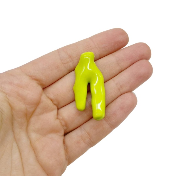 Бусина Коралл, светло-зеленый, керамика, 45х20 мм