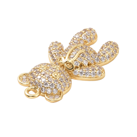 Подвеска Мишка инкрустация, золотистый, 26х16 мм, 4.42