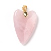 Подвеска Сердце, розовый кварц, 30х20 мм